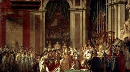 Автор: Жак Луи Давид. Заказчик, сам Наполеон I, попросил изобразить свою мать в центре (не было на коронации), себя - выше, Жозефину - моложе.