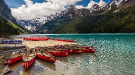 Озеро, горы, Канада