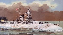 Немецкий тяжёлый крейсер типа «Дойчланд» времен Второй мировой войны.
