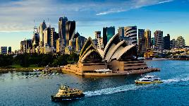 Австралия, Сидней. Открыт в 1973 г. Является визитной карточкой Сиднея. Занимает площадь 2,2 га, длина 185 м, ширина 120 м., вес 161 000 тонн.